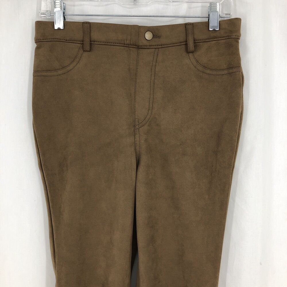 Time And Tru Brown Faux Suede High Rise Skinny Ankle Pants Small 4-6 (29x28)